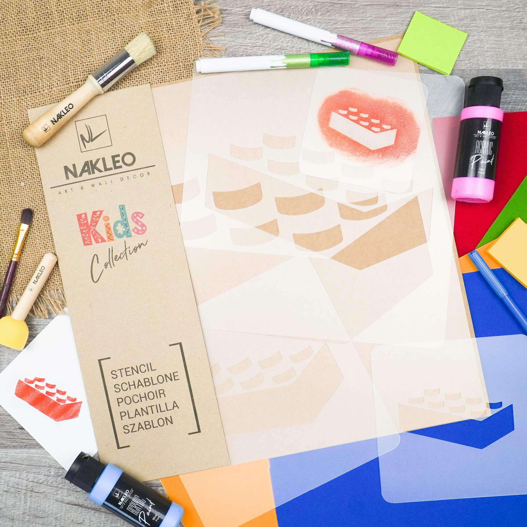 KIDS Herbruikbare Plastic Sjabloon Stencils (5 stuks) // BOUWSTEEN #2 KIDS Herbruikbare Plastic Sjabloon Stencils (5 stuks) // BOUWSTEEN #2