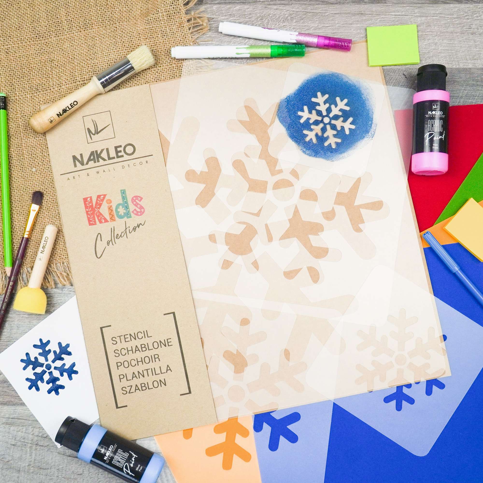 KIDS Herbruikbare Plastic Sjabloon Stencils (5 stuks) // SNEEUWVLOK KIDS Herbruikbare Plastic Sjabloon Stencils (5 stuks) // SNEEUWVLOK
