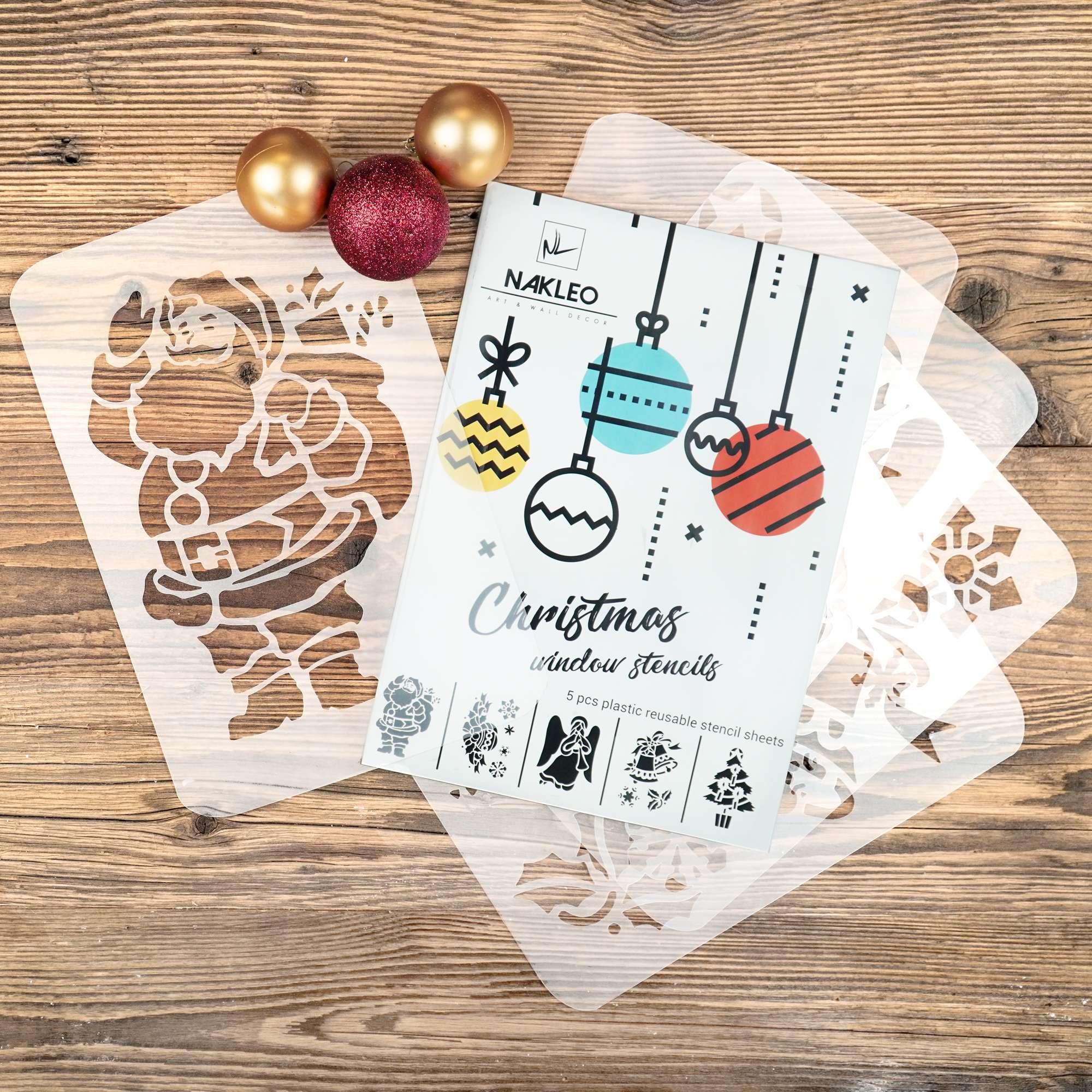 5 pcs Reusable Plastic Window Christmas Stencils for Artificial Snow #2 5 pcs Reusable Plastic Window Christmas Stencils for Artificial Snow #2