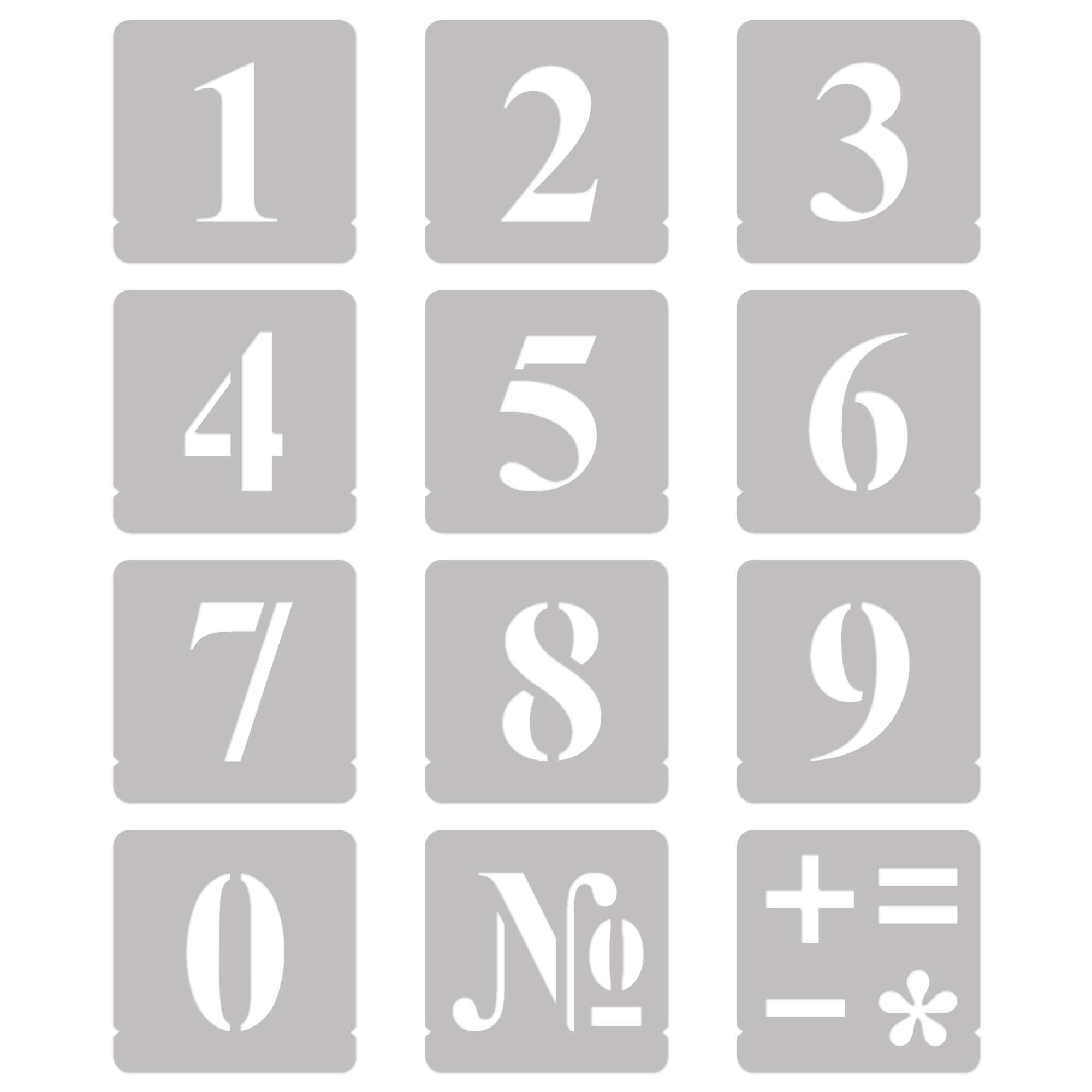 Numbers Reusable Stencil Set // 50mm // Times Roman Numbers Numbers Reusable Stencil Set // 50mm // Times Roman Numbers
