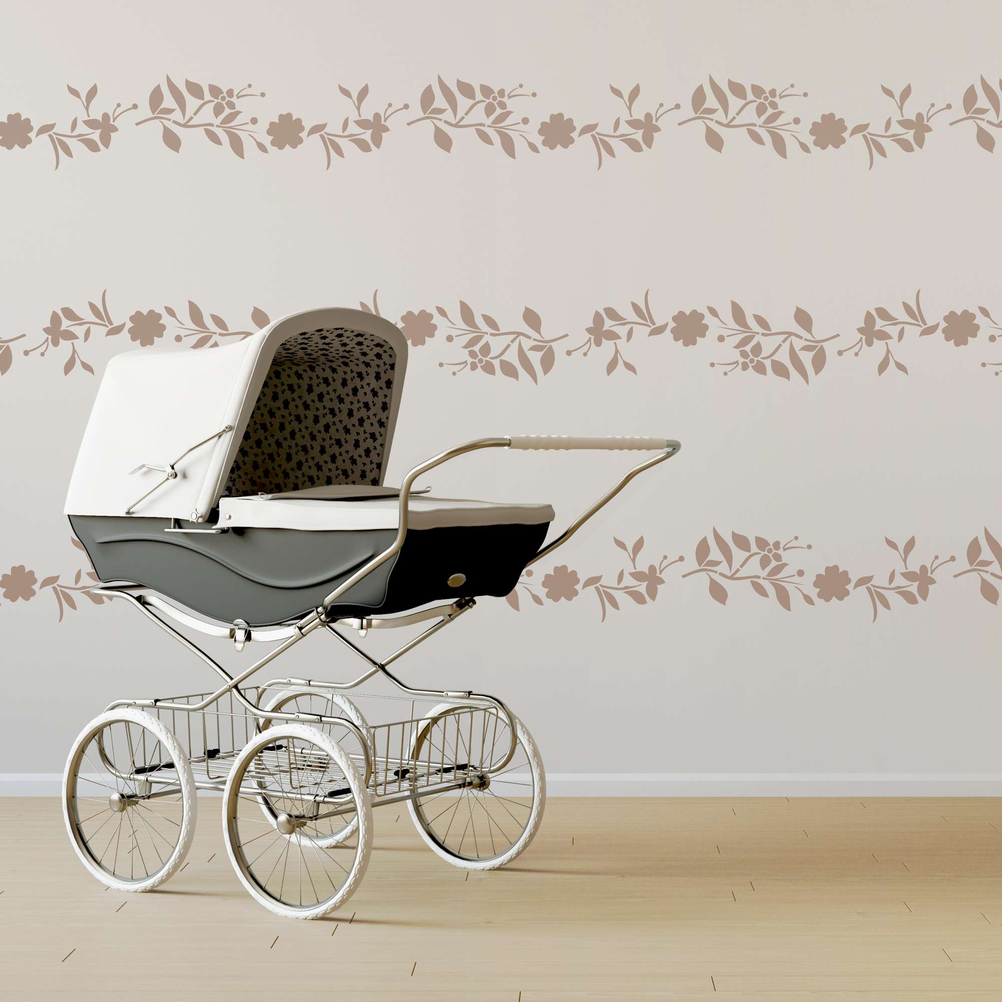 Reusable Border - Stripe Stencil // FLOWERS - Size M (21x45 cm) Reusable Border - Stripe Stencil // FLOWERS - Size M (21x45 cm)