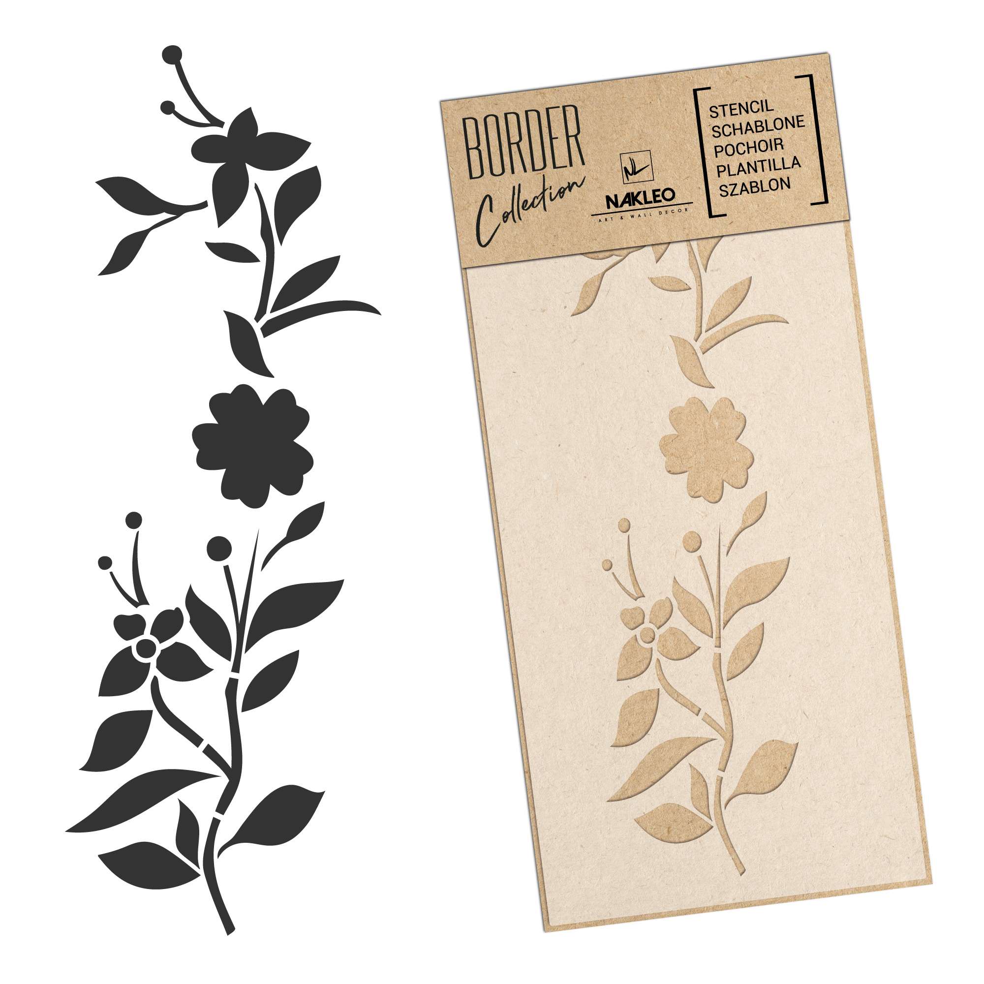 Reusable Border - Stripe Stencil // FLOWERS - Size M (21x45 cm) Reusable Border - Stripe Stencil // FLOWERS - Size M (21x45 cm)