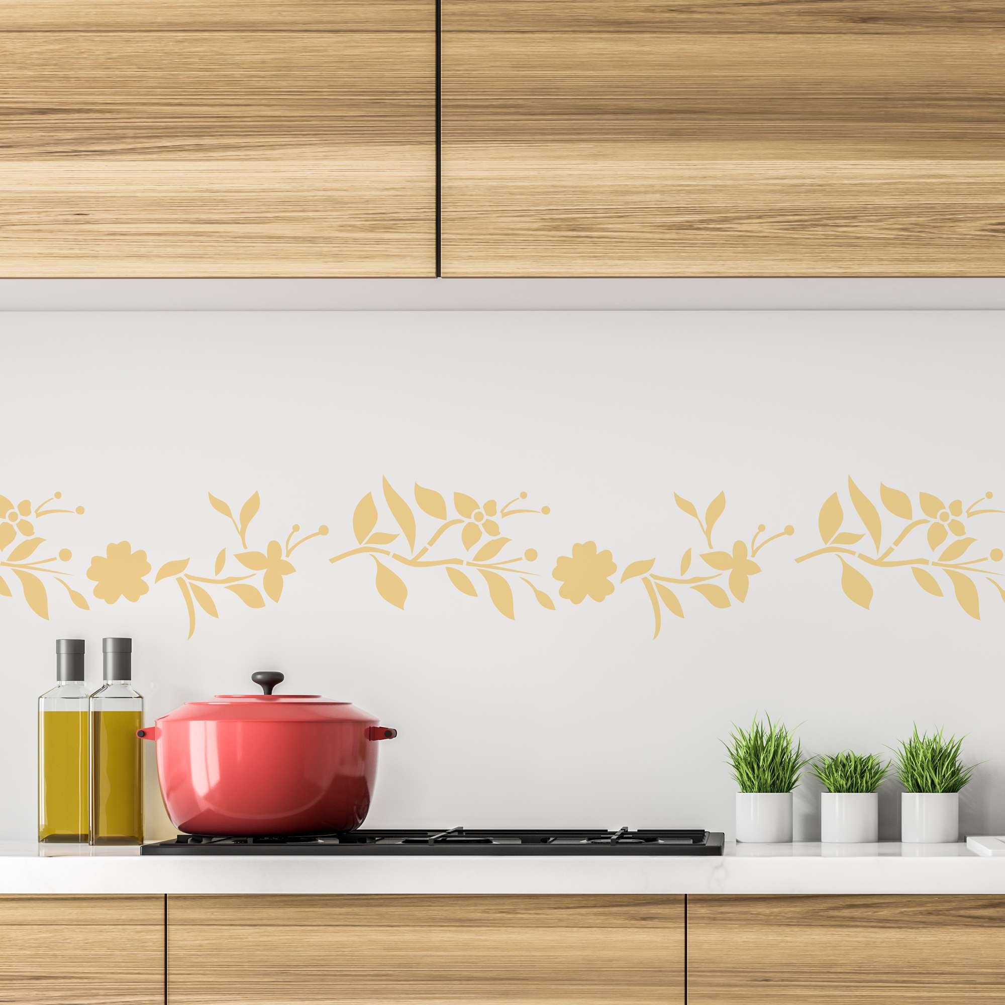 Reusable Border - Stripe Stencil // FLOWERS - Size M (21x45 cm) Reusable Border - Stripe Stencil // FLOWERS - Size M (21x45 cm)