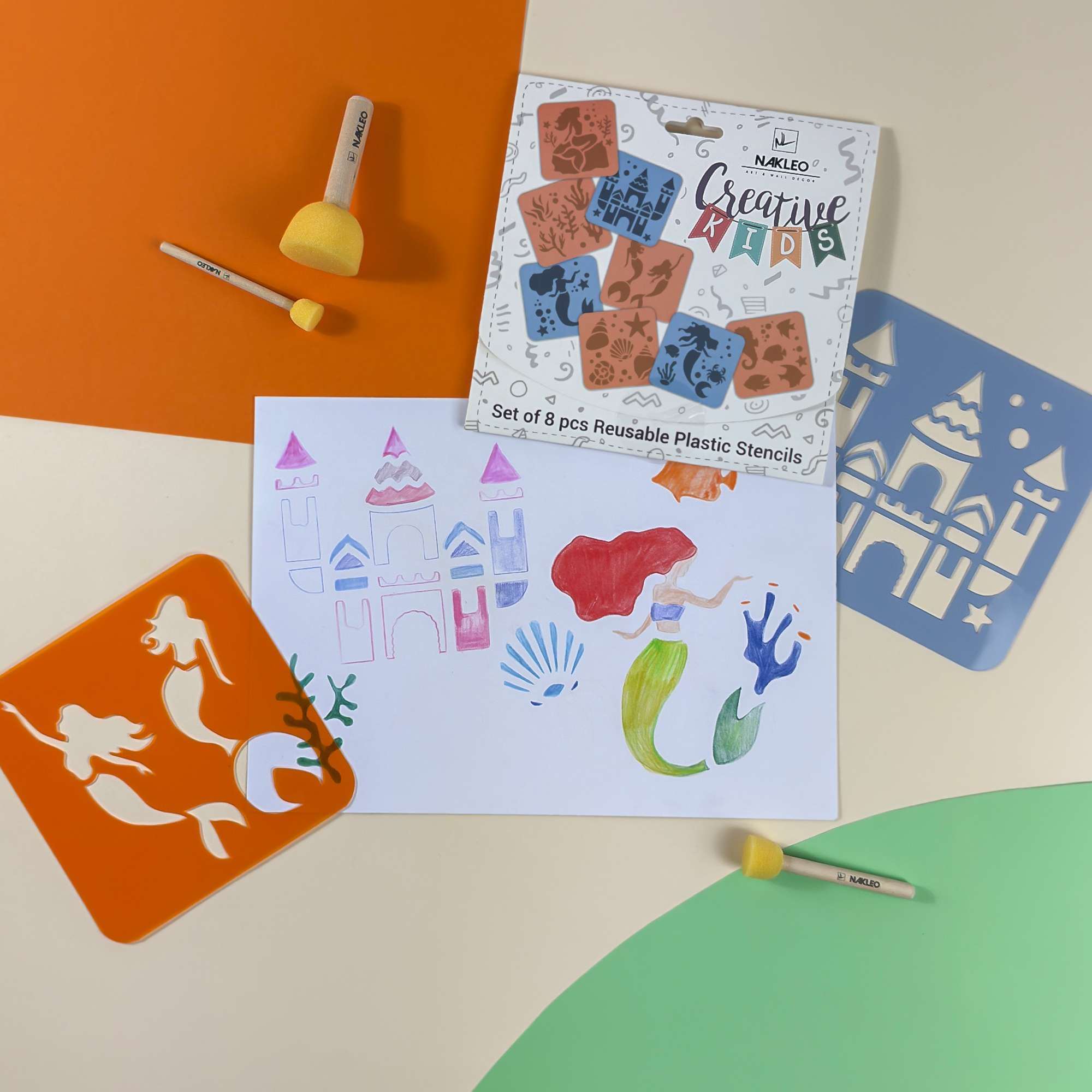 Teken sjabloon voor kinderen // Set van 8 st. // ZEEMEERMINNEN Teken sjabloon voor kinderen // Set van 8 st. // ZEEMEERMINNEN