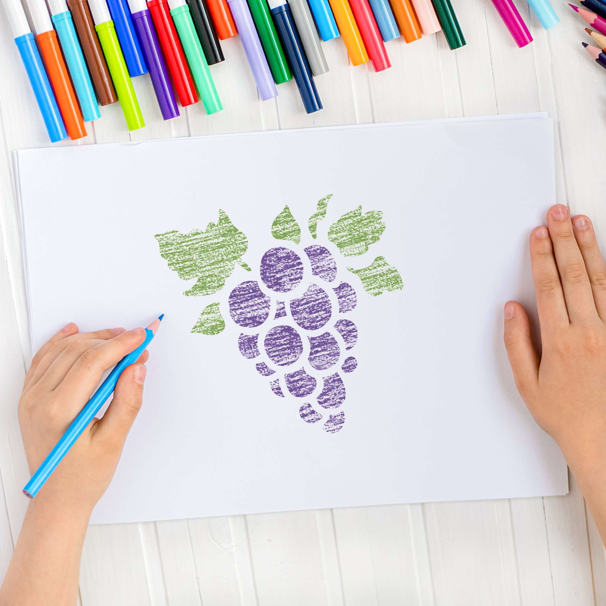 Teken sjabloon voor kinderen (8 stuks) // FRUITEN Teken sjabloon voor kinderen (8 stuks) // FRUITEN